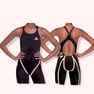 Adidas Adizero FS CB W 28” black gold kinesiology freestyle swim wear women NEW